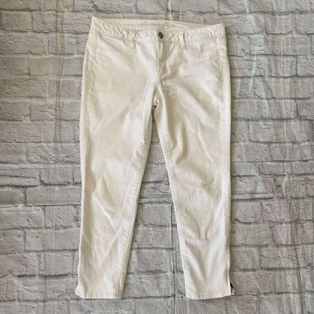 American Eagle stretch women 12 cotton blend jegging jeans white